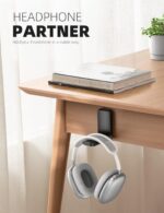 Lamicall Headphone Stand, Sticky Headset Hanger - Adhesive Headphone Holder Hook Mount, Headset Stand Holder Clip Under Desk, Earphone Clamp for Airpods Max, HyperX, Sennheiser, Black - Image 3