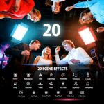 NiceVeedi 2-Pack RGB Photography Lighting with 20 Effects, 40W/360° Full Color/2700-6500K Studio Lights with Remote & Display, Video Light for Video Recording/Photography/Streaming/YouTube/TikTok - Image 5