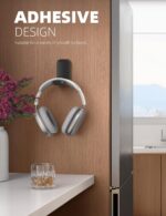 Lamicall Headphone Stand, Sticky Headset Hanger - Adhesive Headphone Holder Hook Mount, Headset Stand Holder Clip Under Desk, Earphone Clamp for Airpods Max, HyperX, Sennheiser, Black - Image 4