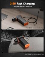 WOLFBOX MegaFlow 50 Compressed Air Duster-110000RPM Super Power Electric Air Duster, 3-Gear Adjustable Mini Blower with Fast Charging, Dust Blower for Computer, Keyboard, House, Outdoor and Car - Image 7