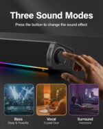 Immersive RGB Gaming Computer Speakers with 3 Sound Modes for Desktop PC, USB-C Monitor Speakers with Enhanced Bass, Aux-in & Headphone Port for PC, Laptop, Mac, PS5 - Image 4