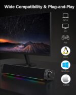 Immersive RGB Gaming Computer Speakers with 3 Sound Modes for Desktop PC, USB-C Monitor Speakers with Enhanced Bass, Aux-in & Headphone Port for PC, Laptop, Mac, PS5 - Image 6