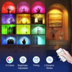 UNUSROOM Rechargeable RGB Puck Lights with Remote Control, Wireless Under Cabinet Lighting,13 Color Changing Lights with Dimmer, Timer,2000mAh Battery Operated Tap Lights for Kitchen - Image 3