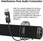 Immersive RGB Gaming Computer Speakers with 3 Sound Modes for Desktop PC, USB-C Monitor Speakers with Enhanced Bass, Aux-in & Headphone Port for PC, Laptop, Mac, PS5 - Image 8