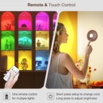 UNUSROOM Rechargeable RGB Puck Lights with Remote Control, Wireless Under Cabinet Lighting,13 Color Changing Lights with Dimmer, Timer,2000mAh Battery Operated Tap Lights for Kitchen - Image 6