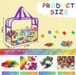 6 Packs Large Toy Storage Bags with Labels, Reusable Clear PVC Board Game Storage, Travel Waterproof Organizer Bags with Zipper for Building Blocks, Puzzle, Kids Books（6 Colors） - Image 3