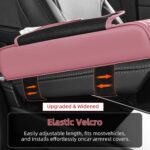 5 in 1 Nappa Leather Console Armrest Cover, Pink | Built-in cup holder, tissue slot, phone holder & 2 storage pockets, practical car accessories fit SUV sedan truck - Image 7