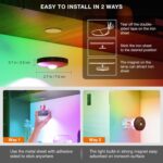UNUSROOM Rechargeable RGB Puck Lights with Remote Control, Wireless Under Cabinet Lighting,13 Color Changing Lights with Dimmer, Timer,2000mAh Battery Operated Tap Lights for Kitchen - Image 8