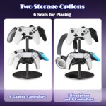 ZHGM Controller Stand 2 Tiers, Universal Gaming Headphone Stand Compatible with Xbox PS5 PS4 Nintendo Switch Pro, Aluminum Headset Holder Organizer Rack, Desktop Gamepads Holder, Black - Image 4
