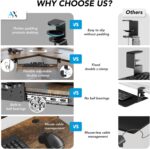 AX WABER Keyboard Tray Under Desk Pull Out with Extra Sturdy C Clamp Mount System, 27.3 (32.5 inch Including Clamps) x 11 Inch Slide-Out Platform Computer Drawer for Typing Vintage AX01WG02 - Image 4