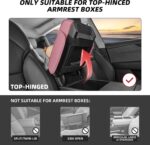 5 in 1 Nappa Leather Console Armrest Cover, Pink | Built-in cup holder, tissue slot, phone holder & 2 storage pockets, practical car accessories fit SUV sedan truck - Image 10