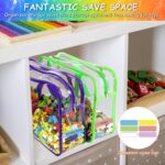 6 Packs Large Toy Storage Bags with Labels, Reusable Clear PVC Board Game Storage, Travel Waterproof Organizer Bags with Zipper for Building Blocks, Puzzle, Kids Books（6 Colors） - Image 7