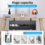 Under Desk Cable Management Tray - Under Desk Cord Management - Clamp/Screw Mount - Fabric Wire Management - Cable Raceways Tray Cord Hiders for Office/Home (Black, 35.8"×5.6") - Image 3