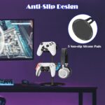 ZHGM Controller Stand 2 Tiers, Universal Gaming Headphone Stand Compatible with Xbox PS5 PS4 Nintendo Switch Pro, Aluminum Headset Holder Organizer Rack, Desktop Gamepads Holder, Black - Image 5