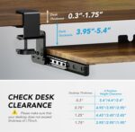 AX WABER Keyboard Tray Under Desk Pull Out with Extra Sturdy C Clamp Mount System, 27.3 (32.5 inch Including Clamps) x 11 Inch Slide-Out Platform Computer Drawer for Typing Vintage AX01WG02 - Image 6