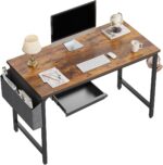 Beiyier Under Desk Sliding Drawer for Office Desk or Table, Pull-out Storage Organizer for Sit-Stand Workstation with High Crosspiece under Desktop (Black) - Image 3