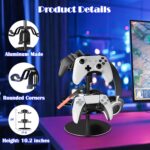 ZHGM Controller Stand 2 Tiers, Universal Gaming Headphone Stand Compatible with Xbox PS5 PS4 Nintendo Switch Pro, Aluminum Headset Holder Organizer Rack, Desktop Gamepads Holder, Black - Image 6
