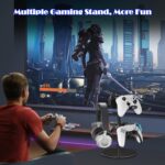 ZHGM Controller Stand 2 Tiers, Universal Gaming Headphone Stand Compatible with Xbox PS5 PS4 Nintendo Switch Pro, Aluminum Headset Holder Organizer Rack, Desktop Gamepads Holder, Black - Image 7