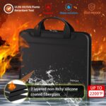 ENGPOW Accordion File Organizer, Fireproof Expanding File Folder with 13 Pockets Document Organizer with Handle & Labels, Portable Home Travel Safe Storage for Letter A4 Files and More, Black - Image 3