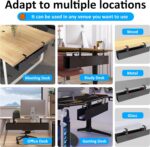Under Desk Cable Management Tray - Under Desk Cord Management - Clamp/Screw Mount - Fabric Wire Management - Cable Raceways Tray Cord Hiders for Office/Home (Black, 35.8"×5.6") - Image 6