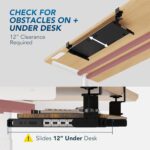 AX WABER Keyboard Tray Under Desk Pull Out with Extra Sturdy C Clamp Mount System, 27.3 (32.5 inch Including Clamps) x 11 Inch Slide-Out Platform Computer Drawer for Typing Vintage AX01WG02 - Image 8