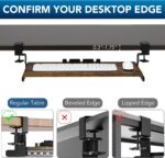AX WABER Keyboard Tray Under Desk Pull Out with Extra Sturdy C Clamp Mount System, 27.3 (32.5 inch Including Clamps) x 11 Inch Slide-Out Platform Computer Drawer for Typing Vintage AX01WG02 - Image 9