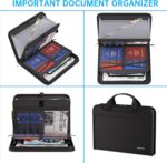 ENGPOW Accordion File Organizer, Fireproof Expanding File Folder with 13 Pockets Document Organizer with Handle & Labels, Portable Home Travel Safe Storage for Letter A4 Files and More, Black - Image 5