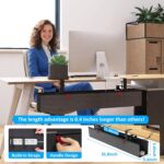 Under Desk Cable Management Tray - Under Desk Cord Management - Clamp/Screw Mount - Fabric Wire Management - Cable Raceways Tray Cord Hiders for Office/Home (Black, 35.8"×5.6") - Image 8