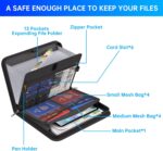ENGPOW Accordion File Organizer, Fireproof Expanding File Folder with 13 Pockets Document Organizer with Handle & Labels, Portable Home Travel Safe Storage for Letter A4 Files and More, Black - Image 6