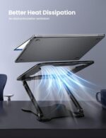LOXP Adjustable Laptop Stand for Desk, Metal Foldable Laptop Riser Holder, Portable Ventilated Cooling Desk Book Shelf, Ergonomic Computer Notebook Stand Compatible with 10-15.6" Laptops - Image 5