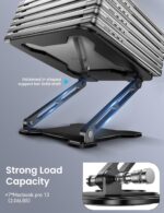 LOXP Adjustable Laptop Stand for Desk, Metal Foldable Laptop Riser Holder, Portable Ventilated Cooling Desk Book Shelf, Ergonomic Computer Notebook Stand Compatible with 10-15.6" Laptops - Image 7