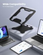 LOXP Adjustable Laptop Stand for Desk, Metal Foldable Laptop Riser Holder, Portable Ventilated Cooling Desk Book Shelf, Ergonomic Computer Notebook Stand Compatible with 10-15.6" Laptops - Image 8