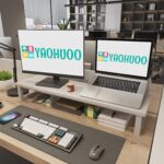 YAOHUOO Dual Monitor Stand Riser, 39Inch Large Monitor Stands for 2 Monitors, Computer Monitor Stand, Wooden Desktop Oraganizer Shelf for Office Desk Computer,Laptop,TV - Image 7