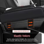 5 in 1 Nappa Leather Console Armrest Cover, Black | Built-in cup holder, tissue slot, phone holder & 2 storage pockets, practical car accessories fit SUV sedan truck - Image 7