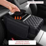 5 in 1 Nappa Leather Console Armrest Cover, Black | Built-in cup holder, tissue slot, phone holder & 2 storage pockets, practical car accessories fit SUV sedan truck - Image 8