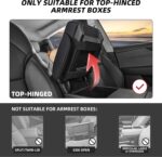 5 in 1 Nappa Leather Console Armrest Cover, Black | Built-in cup holder, tissue slot, phone holder & 2 storage pockets, practical car accessories fit SUV sedan truck - Image 10