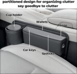 Anti-Drop Car Seat Gap Filler Organizer, Premium Leather Console Organizer, Easy Access to Phone/Keys, Universal Fit for Car SUV Truck Multi-Purpose Essentials Organizer(2PC) - Image 4