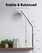 Weilisi 10.2" Desk Ring Light with Stand, 360° Rotate Desk Lamps for Home Office with C-Clamp, Flexible Height Desk Light, Adjust Arm Ring Light for Desk, Podcast, Gaming, Recording, Zoom Lighting - Image 7