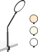 Weilisi 10.2" Desk Ring Light with Stand, 360° Rotate Desk Lamps for Home Office with C-Clamp, Flexible Height Desk Light, Adjust Arm Ring Light for Desk, Podcast, Gaming, Recording, Zoom Lighting - Image 10