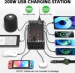 300W 60A USB Charging Station for Multiple Devices, 60 Port Fast USB Charger Block, Desktop Wall Fast Charger with Intelligent Protection, USΒ Power Strip Suitable for Home Office School - Image 3