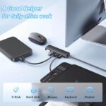 USB Hub 4 Port, VIENON USB 3.0 Hub USB Splitter for Laptop, USB Port Extender USB A Hub for PC, Desktop, Xbox, PS4, Flash Drive, Printer, Keyboard, Mouse, HDD, Plug and Play - Image 6