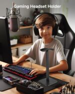 Headset Stand - Headphone Holder for Desk with Aluminum Hanger Compatible with All Over-Ear On-Ear Computer Xbox One PS5 PS4 PC Game Telephone Headsets (Black) - Image 5