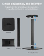 Headset Stand - Headphone Holder for Desk with Aluminum Hanger Compatible with All Over-Ear On-Ear Computer Xbox One PS5 PS4 PC Game Telephone Headsets (Black) - Image 7