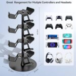 Headset Stand 4 Tiers for Desk, Rotatable Gaming Controller Stand for PS5/PS4/Xbox/Switch2/PS Portal/Phone, Universal PC Gamer Gift Accessory Controller/Headphone Holder for 12 Packs Controller - Image 5