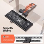 Klearlook Upgraded Ergonomic Keyboard Tray Under Desk, Adjustable Sliding Keyboard Platform Holder, Keyboard Stand with Wrist Rest & Storage Drawer for Home, Office and Gaming, 24.4"x10" - Image 7