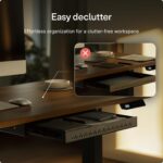 Desktronic Under Desk Drawer — Hidden Under-Desk Storage Organizer, Easy Install, Large Capacity Metal Sliding Drawer for Home Office, Standing Desk & Workstation (Black) - Image 4