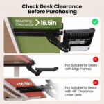 Klearlook Upgraded Ergonomic Keyboard Tray Under Desk, Adjustable Sliding Keyboard Platform Holder, Keyboard Stand with Wrist Rest & Storage Drawer for Home, Office and Gaming, 24.4"x10" - Image 10