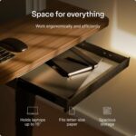 Desktronic Under Desk Drawer — Hidden Under-Desk Storage Organizer, Easy Install, Large Capacity Metal Sliding Drawer for Home Office, Standing Desk & Workstation (Black) - Image 7