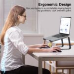 Tonmom Laptop Stand for Desk, Aluminum Laptop Riser Holder, Removable Metal Notebook Stand Ventilated Cooling Computer Riser Compatible with 10-15.6” Laptops - Image 3