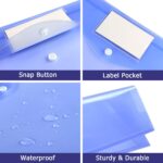 6 Pack Clear Document Folders Plastic Envelopes, A4 Size, 6 Colors | Poly Envelopes File Envelopes with Label Pocket and Snap Button, for Home Work Office Organization - Image 5
